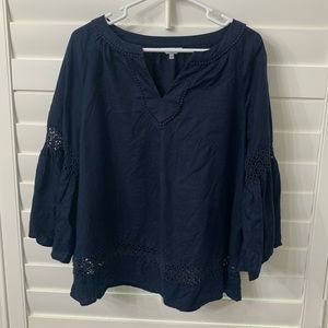Crown and Ivy Navy Linen Shirt